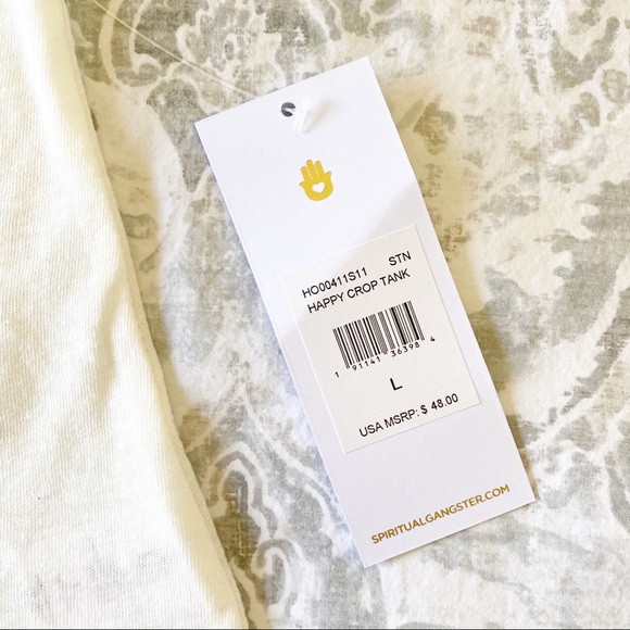 SPIRITUAL GANGSTER Happy Crop Tank Top Large NWT - Picture 5 of 9